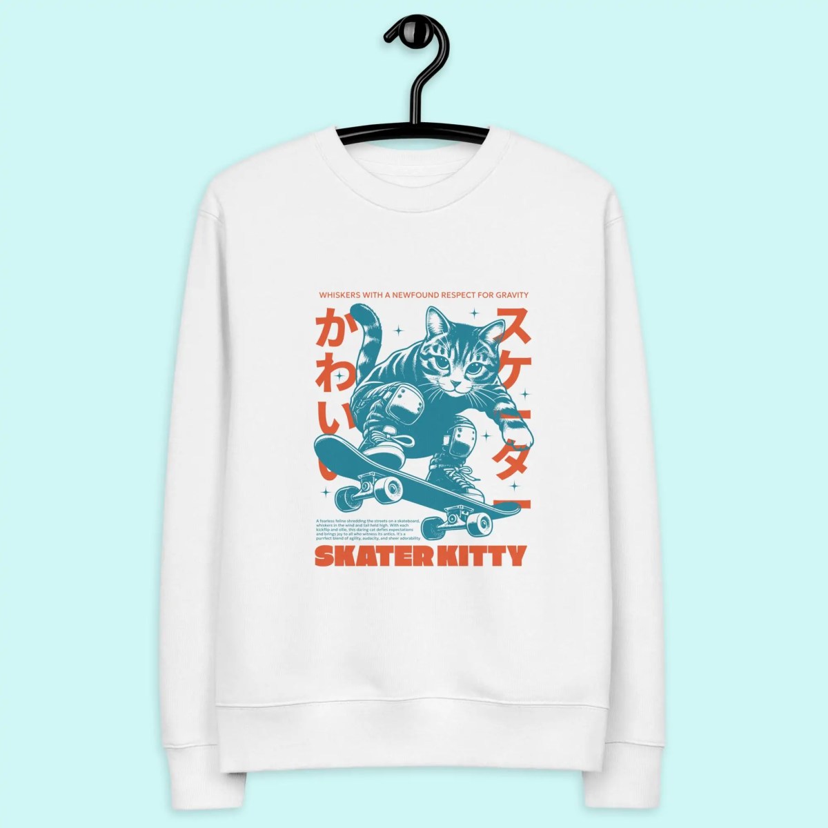 Wit eco sweatshirt met kleurrijke bedrukking