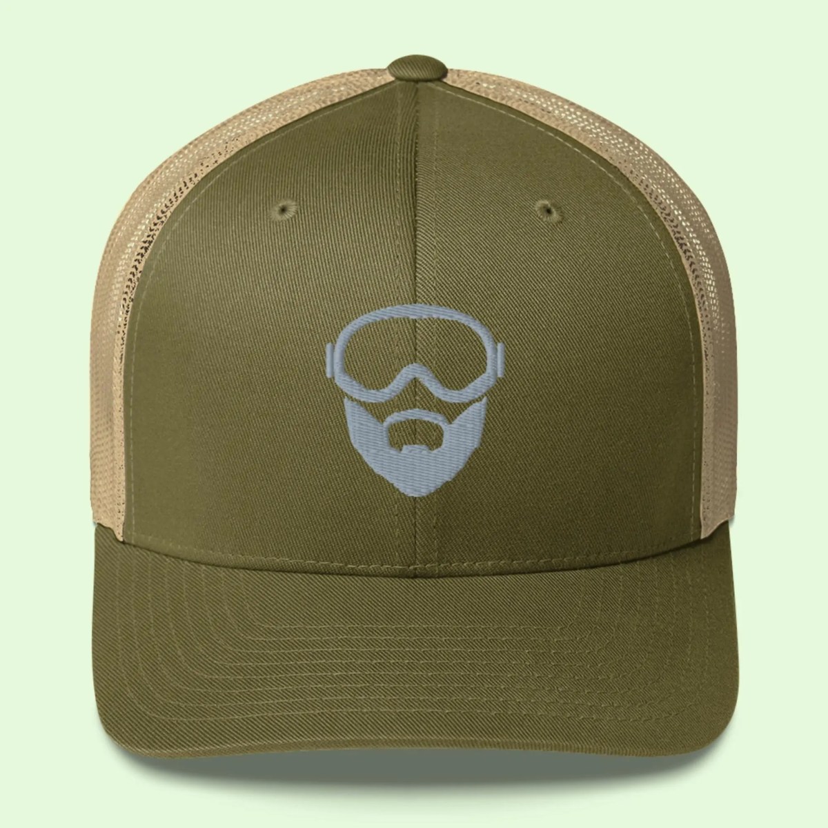 Groene trucker cap met bedrukt beeldmerk